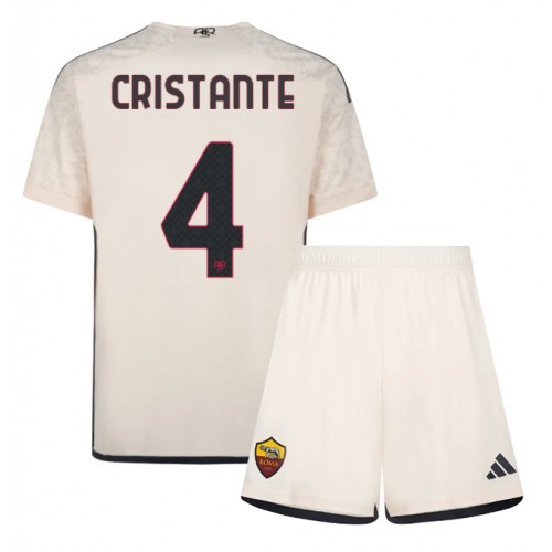 Maillot de foot AS Roma Bryan Cristante #4 Extérieur enfant 2023-24 Manches Courte (+ pantalon court)